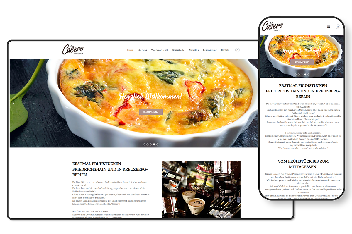 Cafe Casero Webdesign